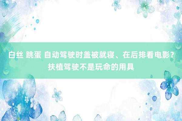 白丝 跳蛋 自动驾驶时盖被就寝、在后排看电影？扶植驾驶不是玩命的用具
