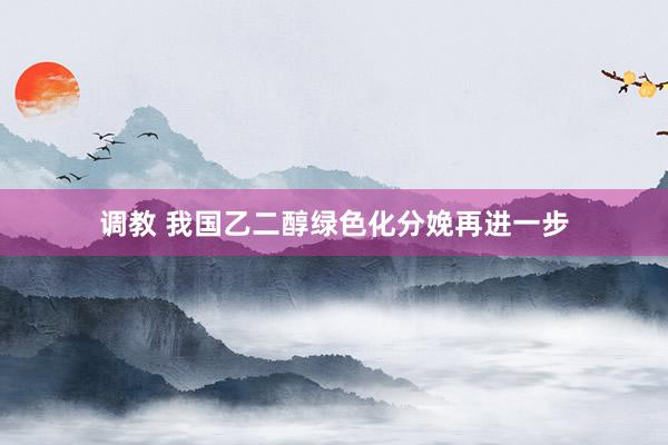 调教 我国乙二醇绿色化分娩再进一步