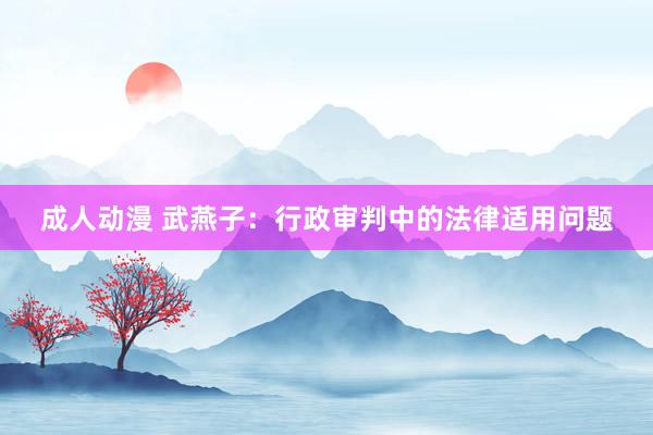 成人动漫 武燕子：行政审判中的法律适用问题