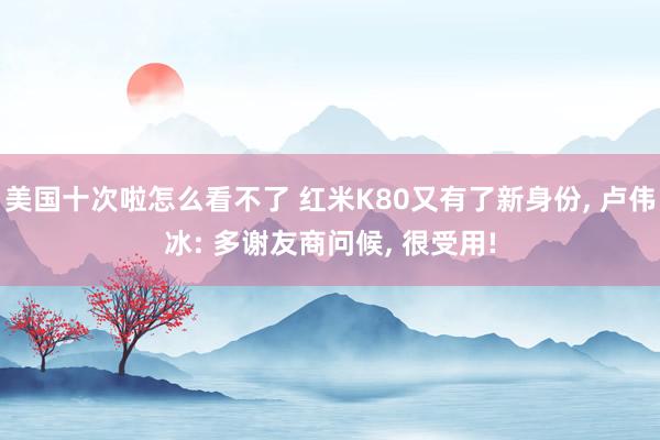 美国十次啦怎么看不了 红米K80又有了新身份， 卢伟冰: 多谢友商问候， 很受用!