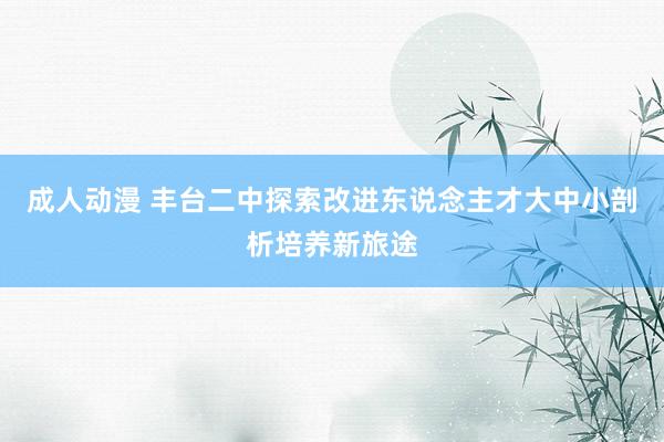 成人动漫 丰台二中探索改进东说念主才大中小剖析培养新旅途