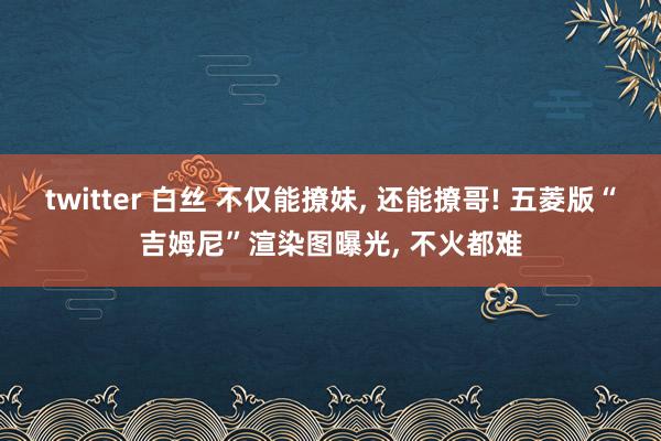 twitter 白丝 不仅能撩妹， 还能撩哥! 五菱版“吉姆尼”渲染图曝光， 不火都难