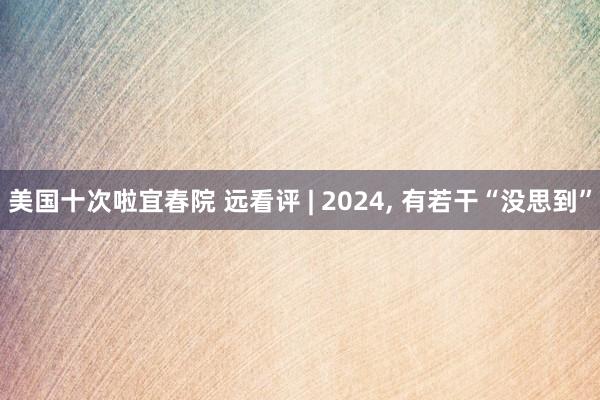 美国十次啦宜春院 远看评 | 2024， 有若干“没思到”