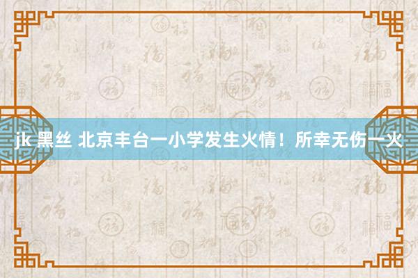 jk 黑丝 北京丰台一小学发生火情！所幸无伤一火