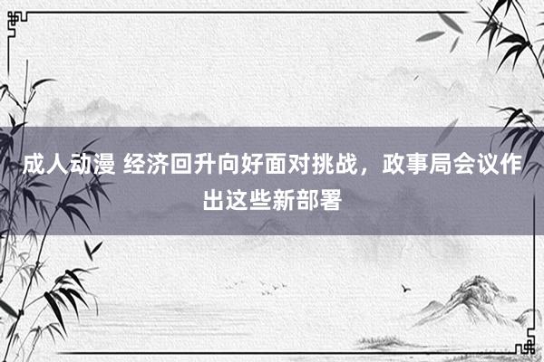 成人动漫 经济回升向好面对挑战，政事局会议作出这些新部署