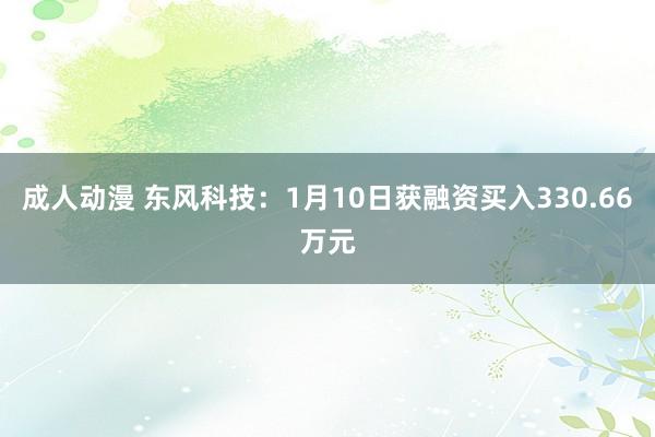 成人动漫 东风科技：1月10日获融资买入330.66万元