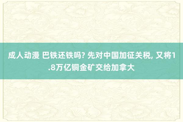 成人动漫 巴铁还铁吗? 先对中国加征关税， 又将1.8万亿铜金矿交给加拿大