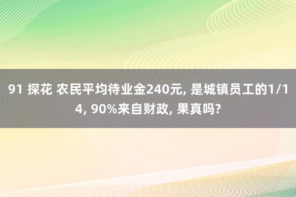 91 探花 农民平均待业金240元， 是城镇员工的1/14， 90%来自财政， 果真吗?