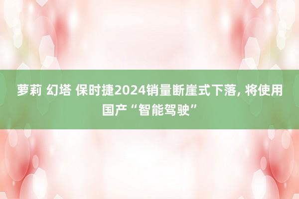 萝莉 幻塔 保时捷2024销量断崖式下落， 将使用国产“智能驾驶”