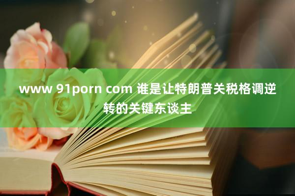 www 91porn com 谁是让特朗普关税格调逆转的关键东谈主