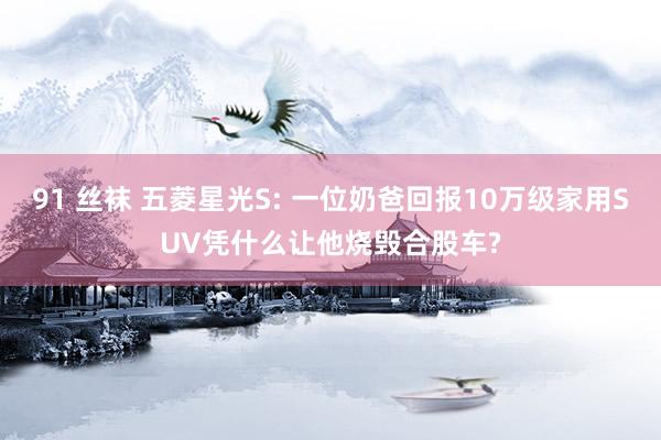 91 丝袜 五菱星光S: 一位奶爸回报10万级家用SUV凭什么让他烧毁合股车?