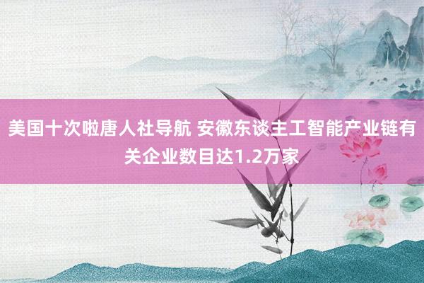 美国十次啦唐人社导航 安徽东谈主工智能产业链有关企业数目达1.2万家
