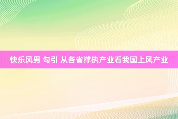 快乐风男 勾引 从各省撑执产业看我国上风产业