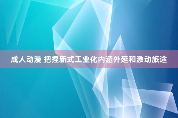 成人动漫 把捏新式工业化内涵外延和激动旅途