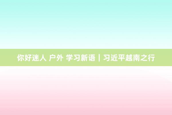 你好迷人 户外 学习新语｜习近平越南之行
