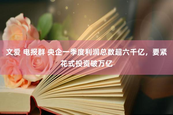 文爱 电报群 央企一季度利润总数超六千亿，要紧花式投资破万亿