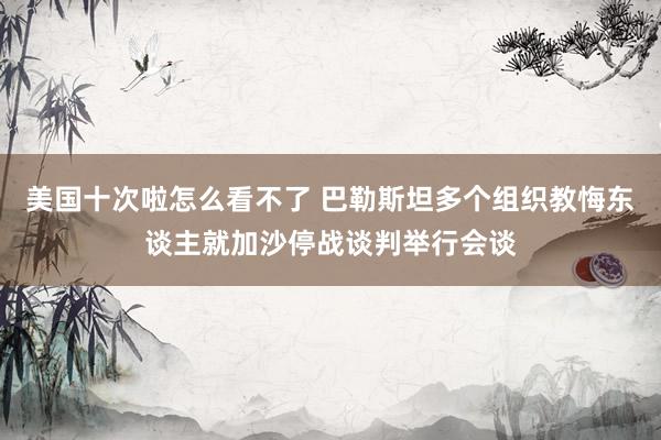 美国十次啦怎么看不了 巴勒斯坦多个组织教悔东谈主就加沙停战谈判举行会谈