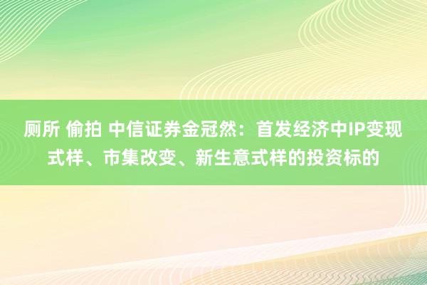 厕所 偷拍 中信证券金冠然：首发经济中IP变现式样、市集改变、新生意式样的投资标的