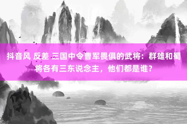 抖音风 反差 三国中令曹军畏俱的武将：群雄和蜀将各有三东说念主，他们都是谁？